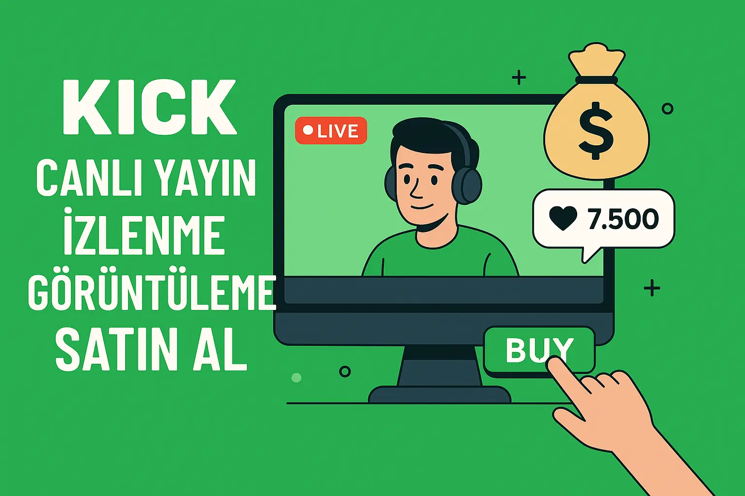 Kalıcı Kick Canlı Yayın İzlenme Görüntüleme Satın Al