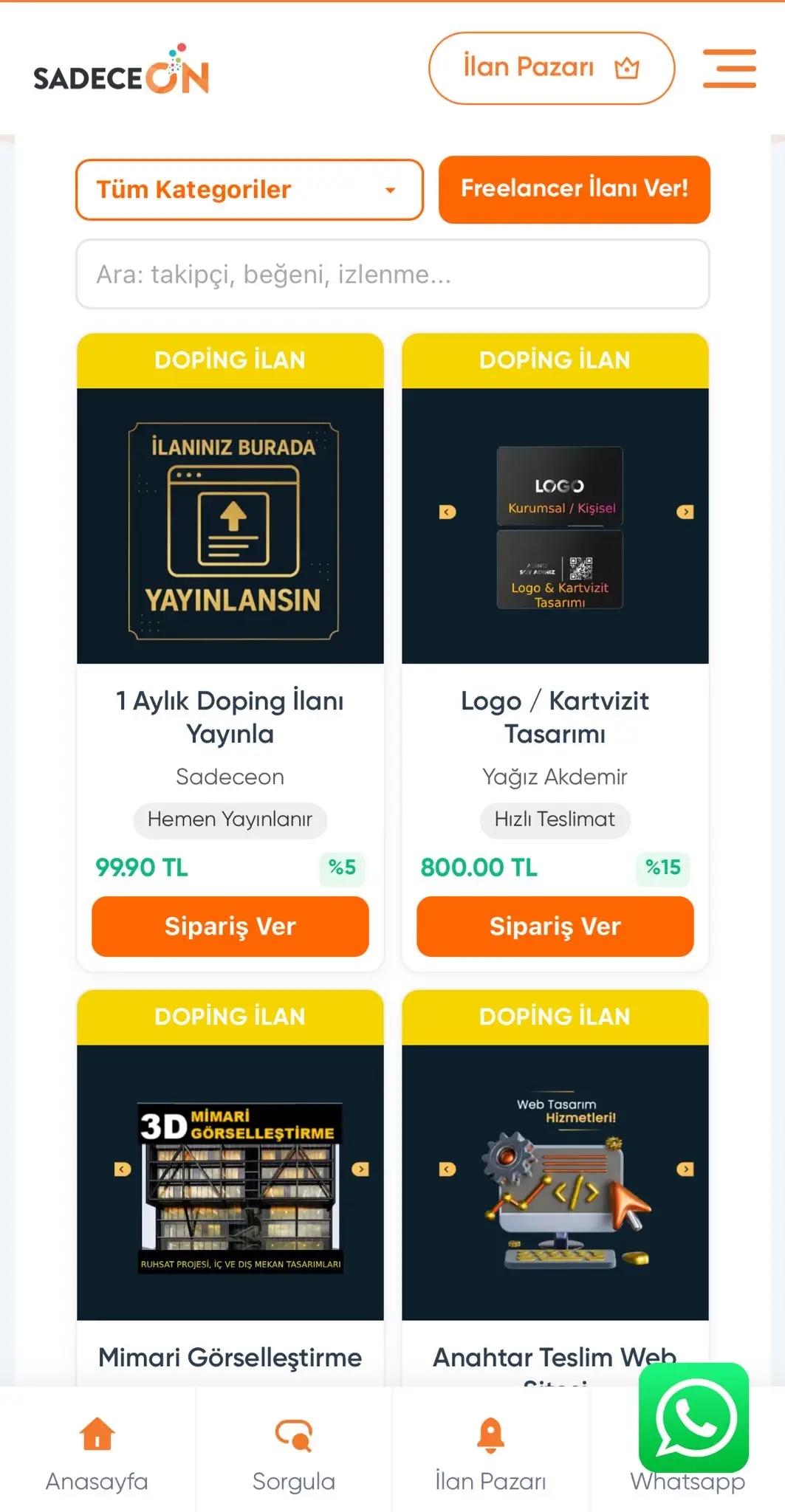 SadeceOn İlan Örneği